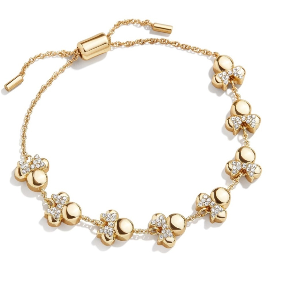 Mickey and Minnie Gold Ball Beads Bracelet